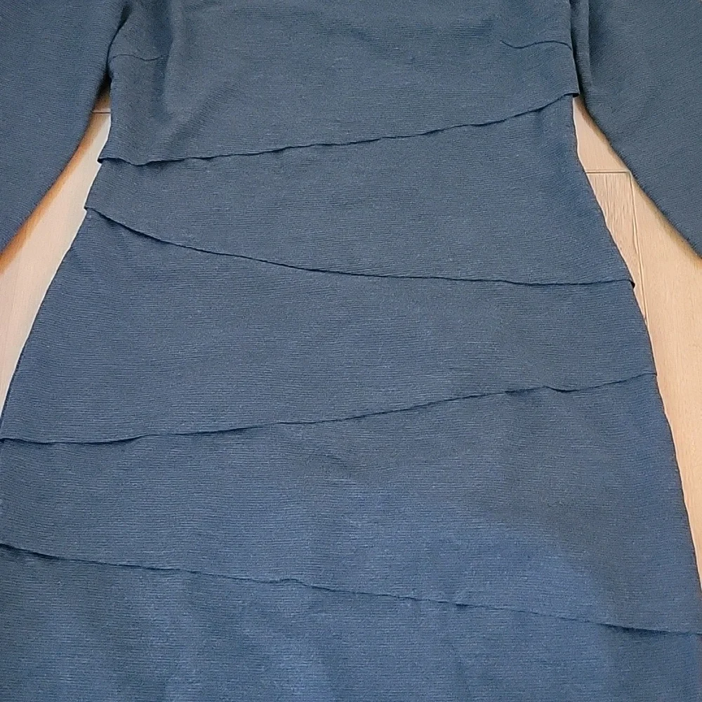 Tahari‎ 3/4 Sleeve Career Wear Gray Dress 6